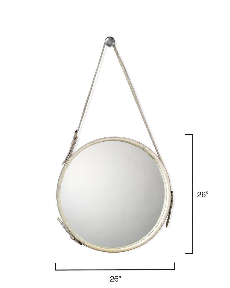 round mirror white - large