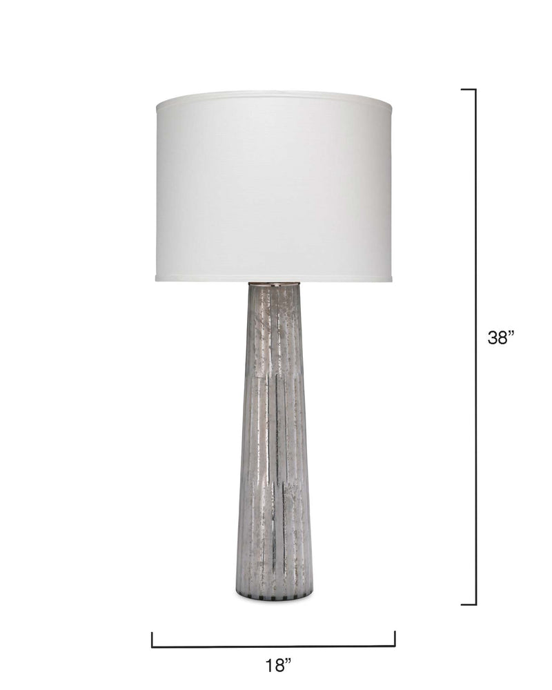 striped silver pillar table lamp