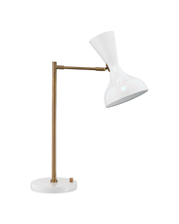Pisa Swing Arm Table Lamp White