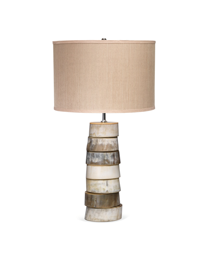 stacked horn table lamp