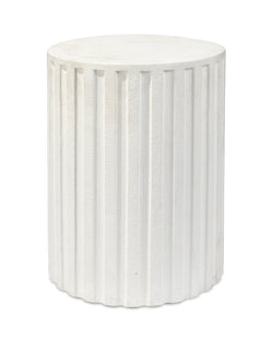 fluted column side table white