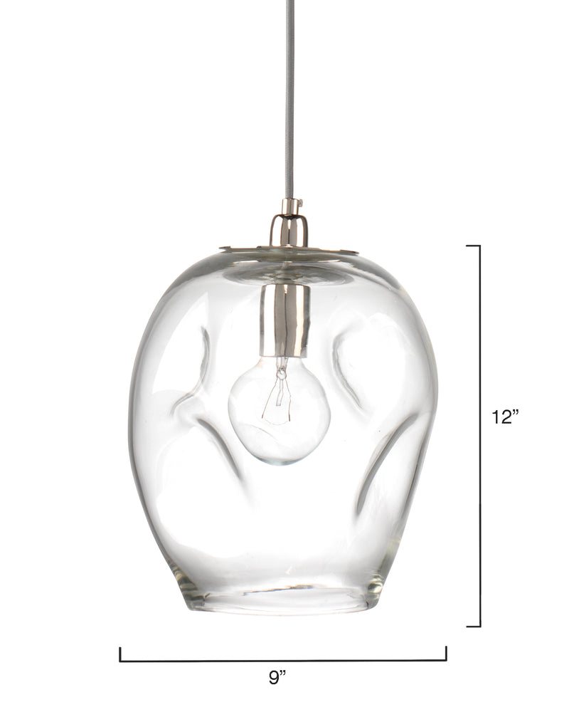 dimpled glass pendant clear