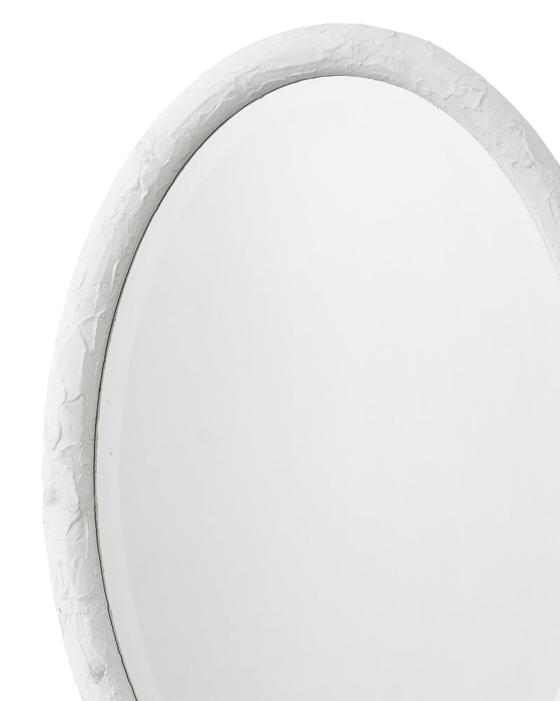 ovation oval mirror - white