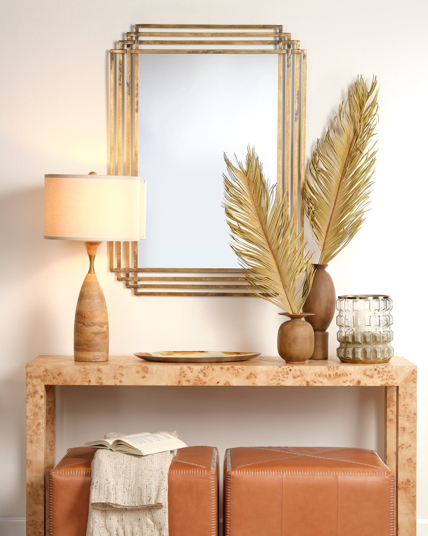 Serai Metal Wall Mirror Brass l Jamie Young Co