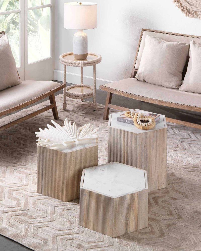 featured argan hexagon table | home decor