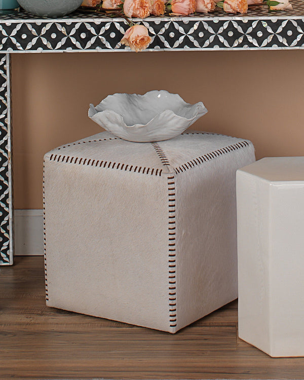 Featured Small Ottoman White | Home Decor