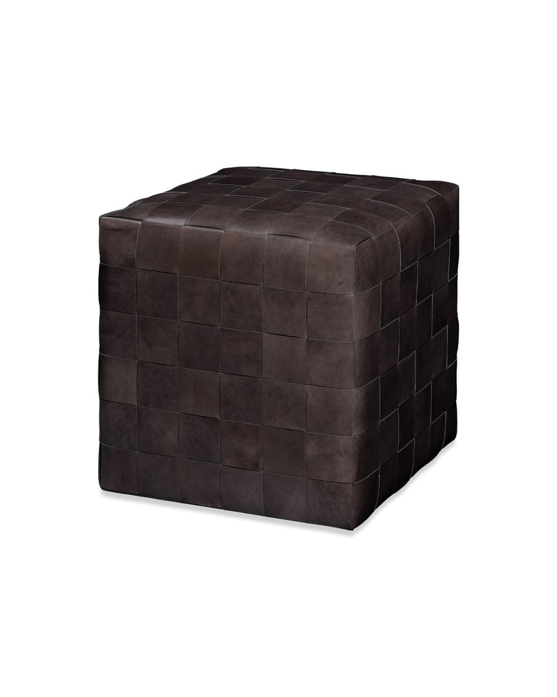 woven leather ottoman