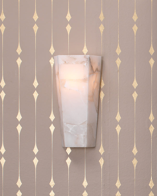 Borealis Tall Hexagon Sconce White