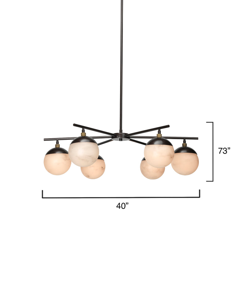 metro 6 light chandelier