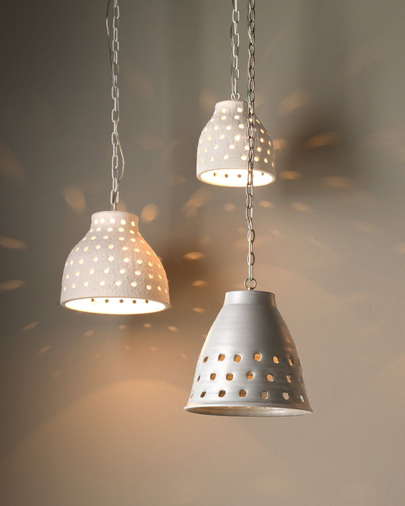 tapered perforated pendant