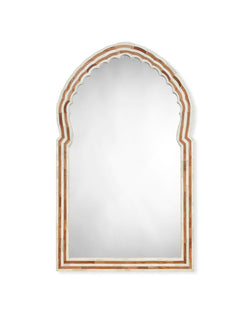 bardot large bone & wood mirror