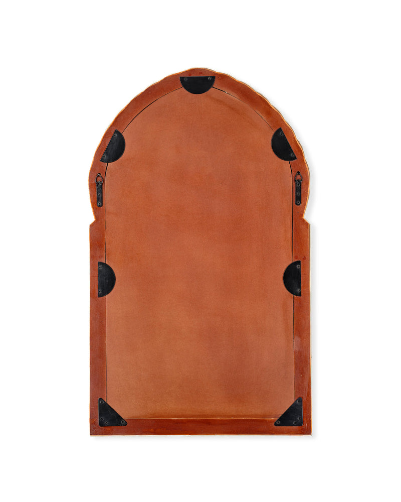 bardot medium bone & wood mirror