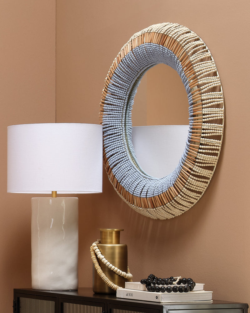 native beaded mirror