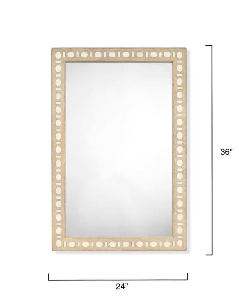 sama wood & bone inlay mirror