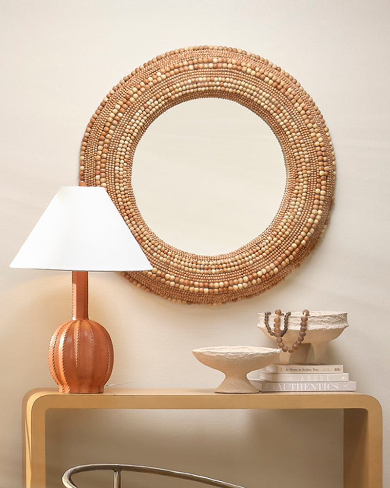 strand beaded mirror