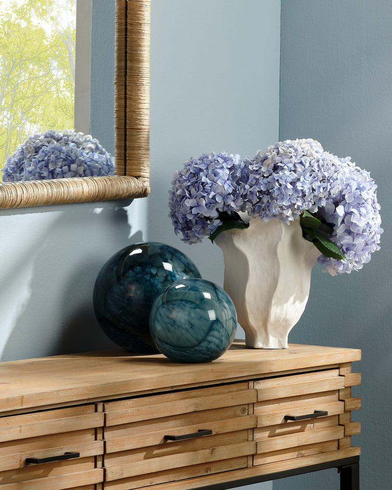 indigo cosmos glass spheres (set of 2)