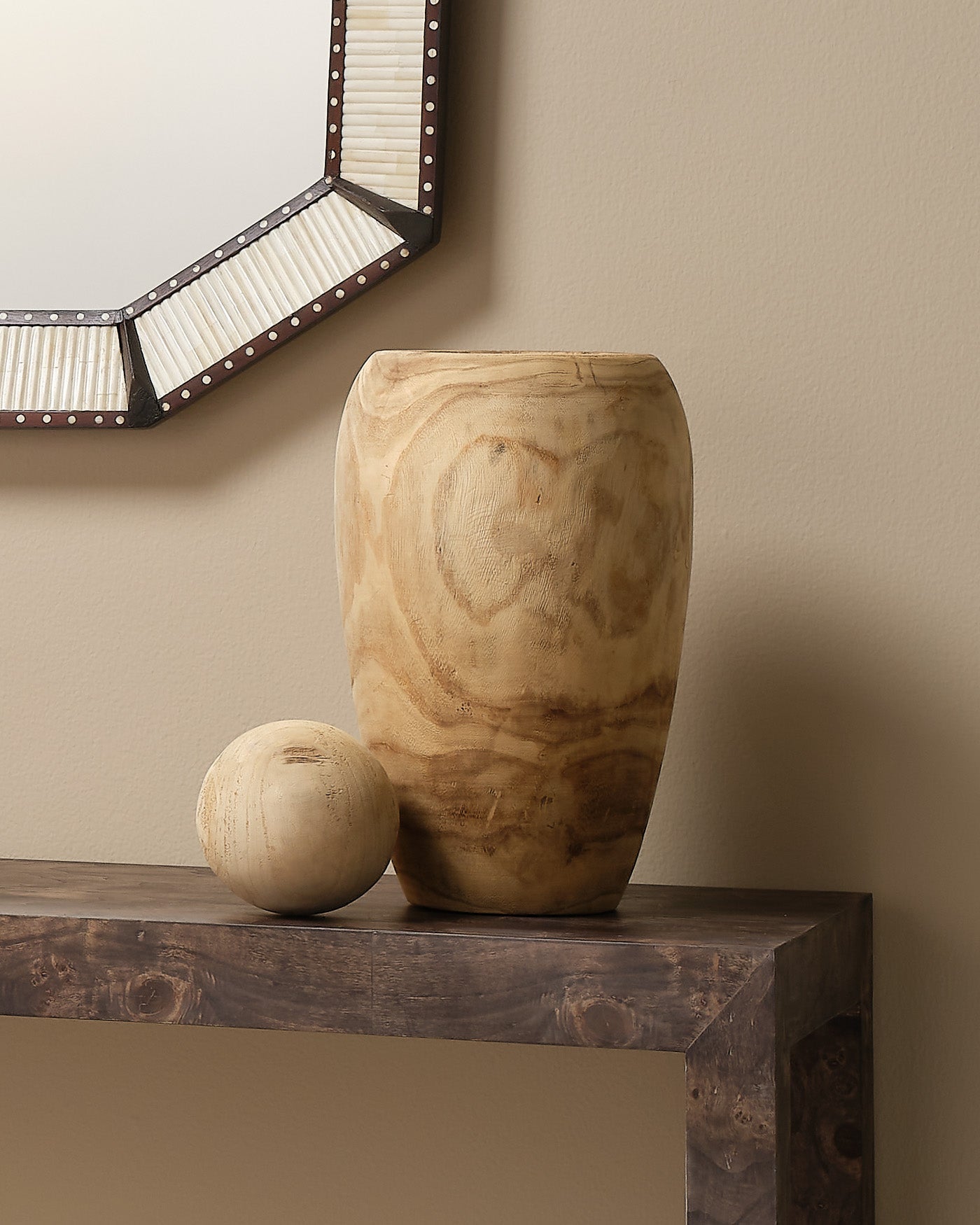 ナチュラルウッド オブジェ Ojai Small Wooden Vase