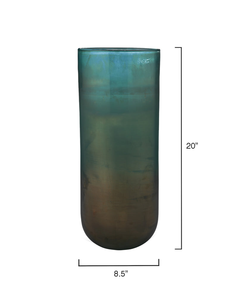 vapor vase metallic aqua - large