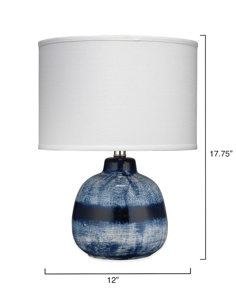 batik table lamp blue and white - small