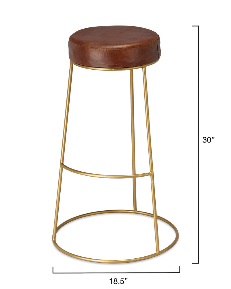 henry round leather bar stool