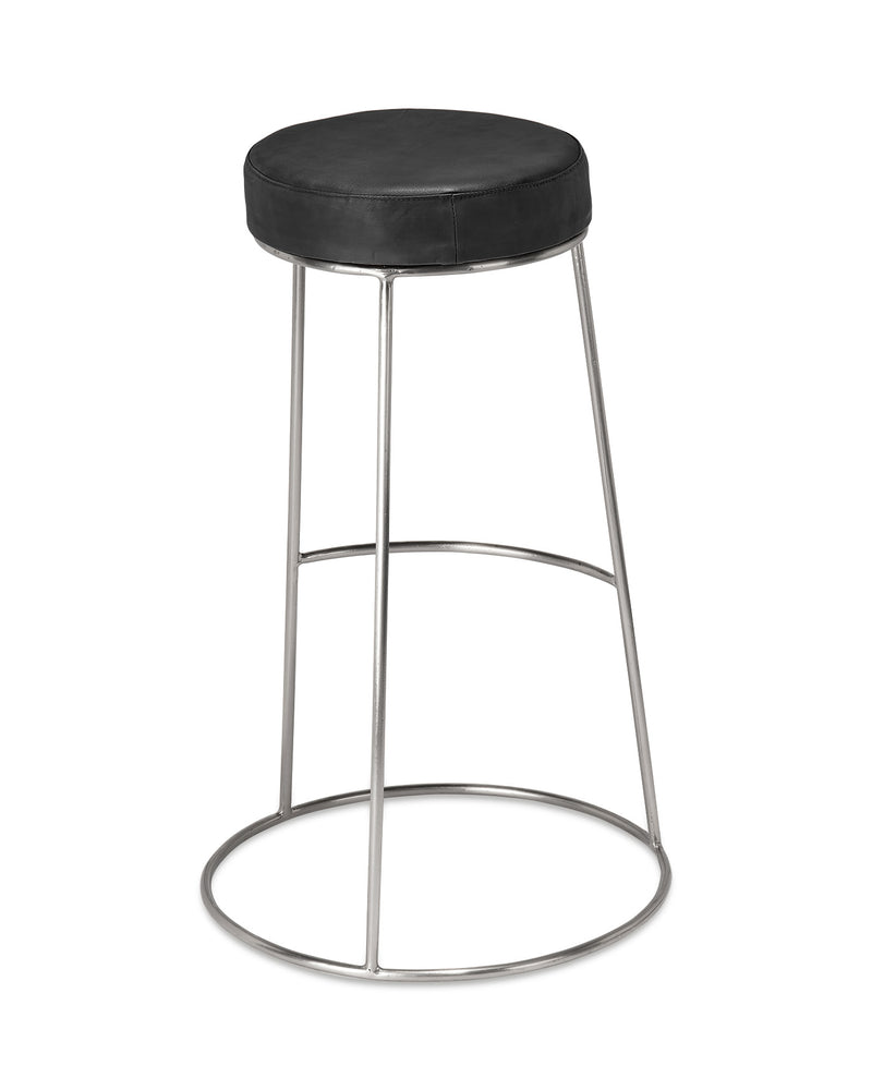 henry round leather bar stool
