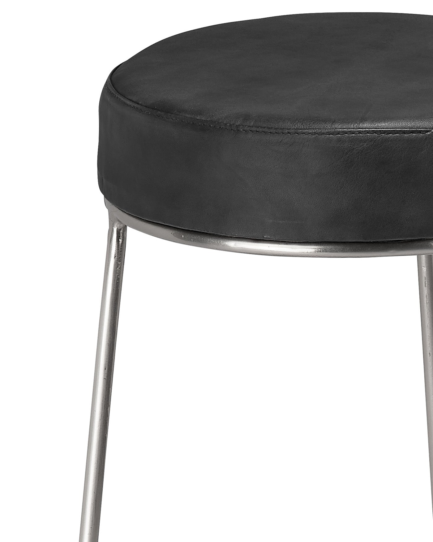 Round leather stool sales
