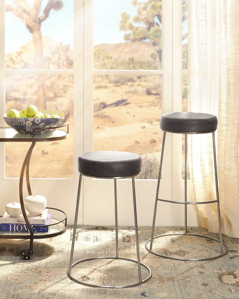 henry round leather bar stool