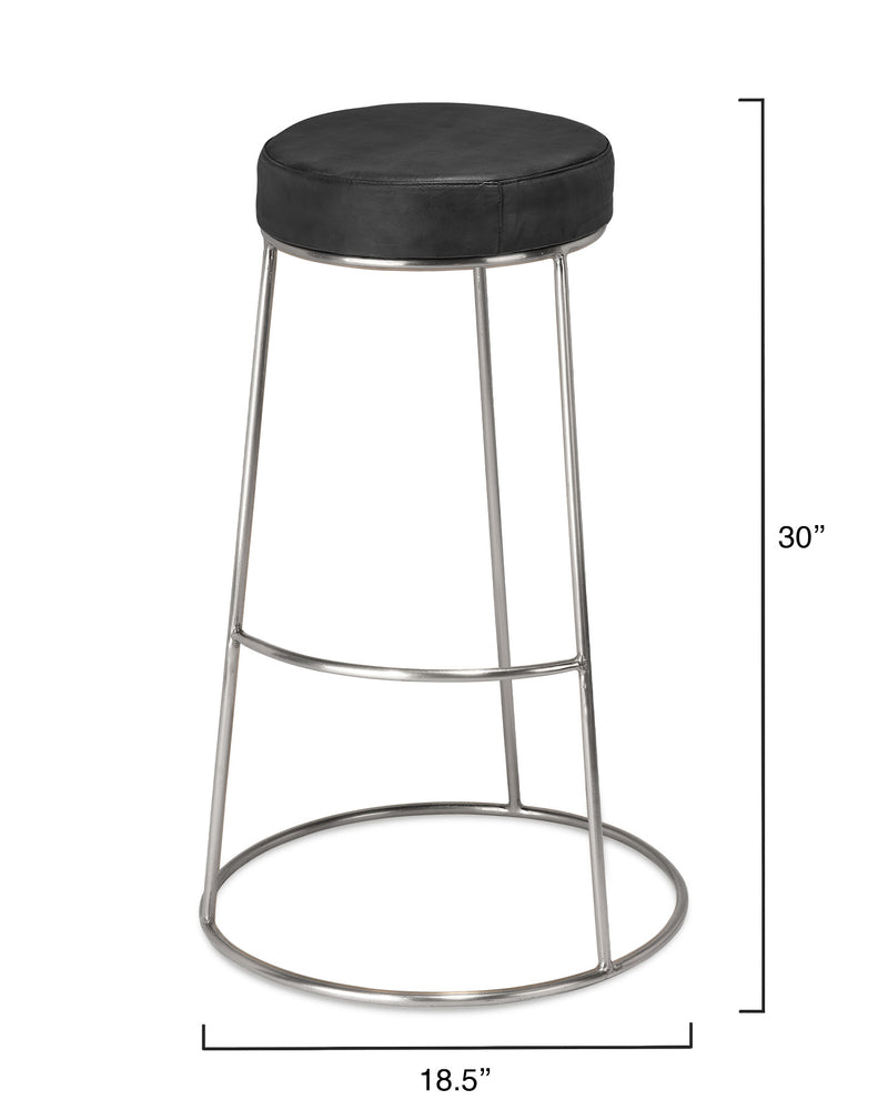 henry round leather bar stool