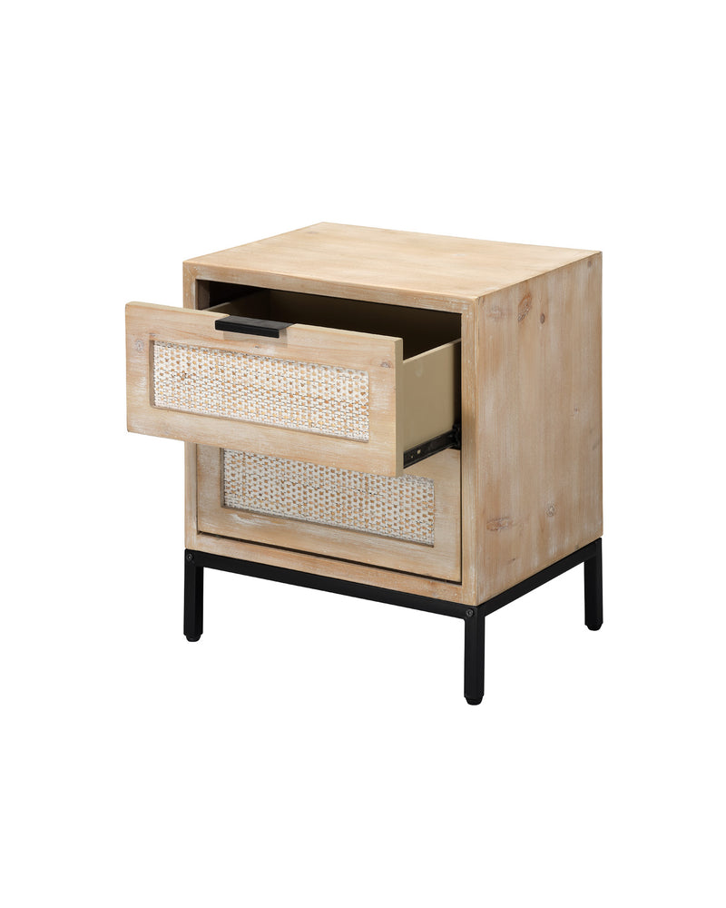 reed 2 drawer side table