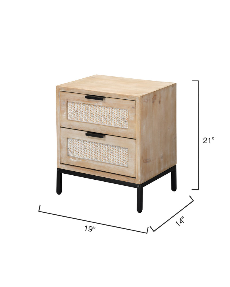 reed 2 drawer side table