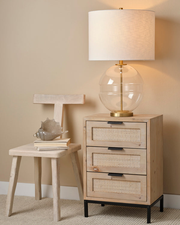 Reed 3 Drawer Side Table