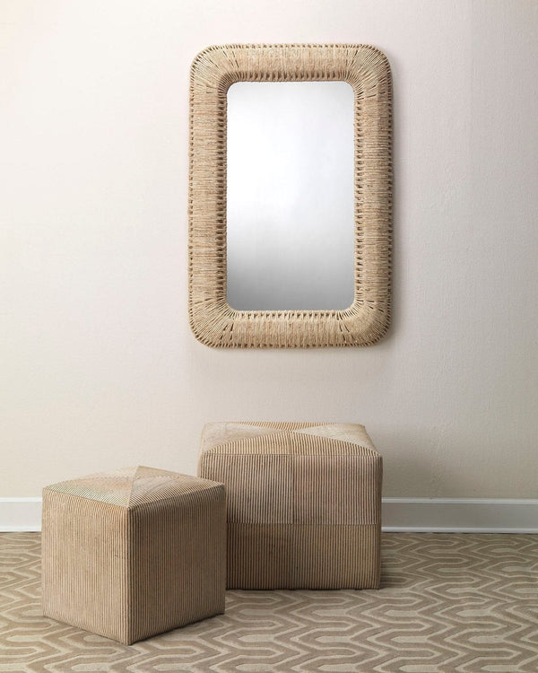 Featured Small Pinstriped Ottoman | Home Decor