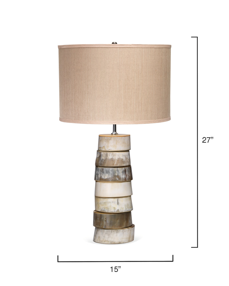 stacked horn table lamp