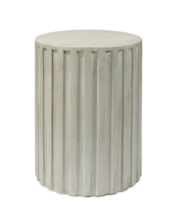 Fluted Column Side Table Grey