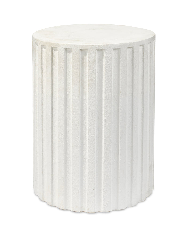 fluted column side table white