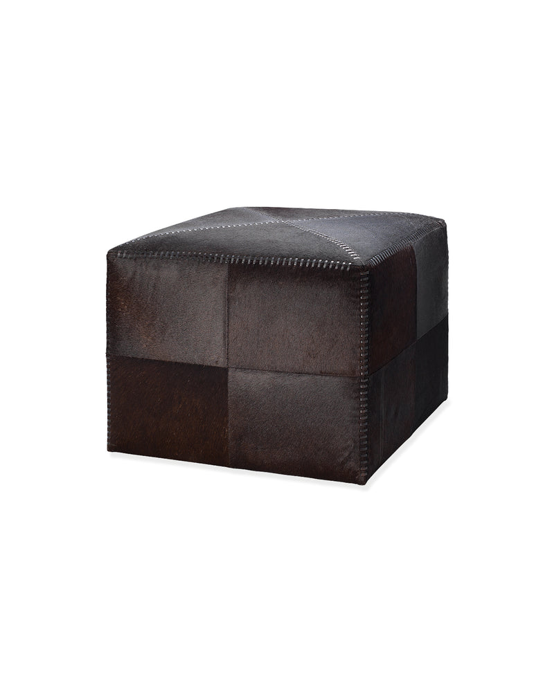 large ottoman espresso hide