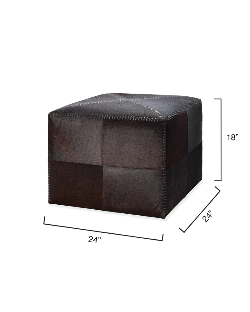 large ottoman espresso hide