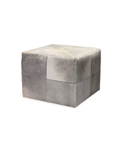 large ottoman grey hide