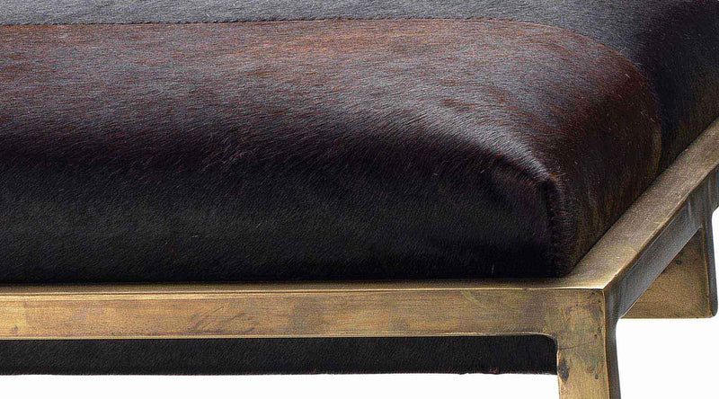 shelby bench - brown hide