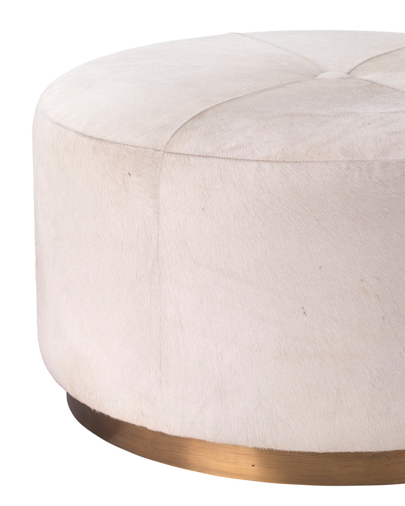 thackeray round pouf white - large