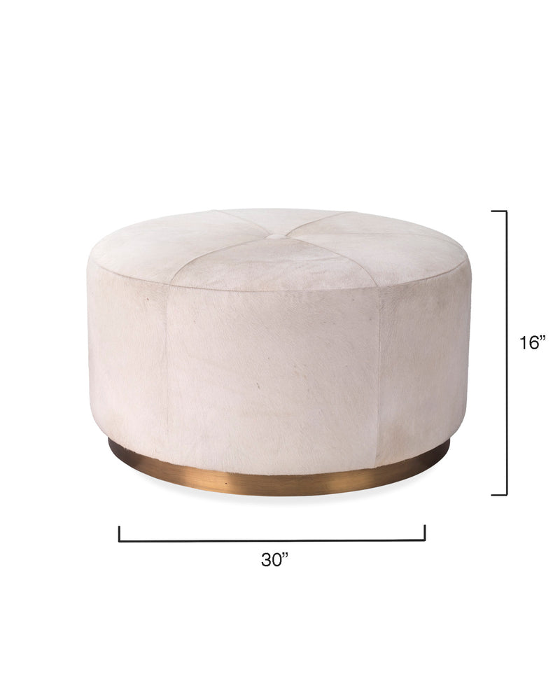 thackeray round pouf white - large