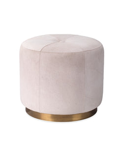 thackeray round pouf white - small