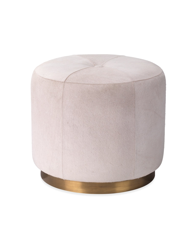 thackeray round pouf white - small