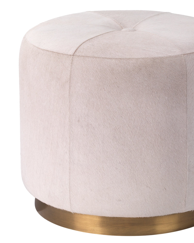 thackeray round pouf white - small