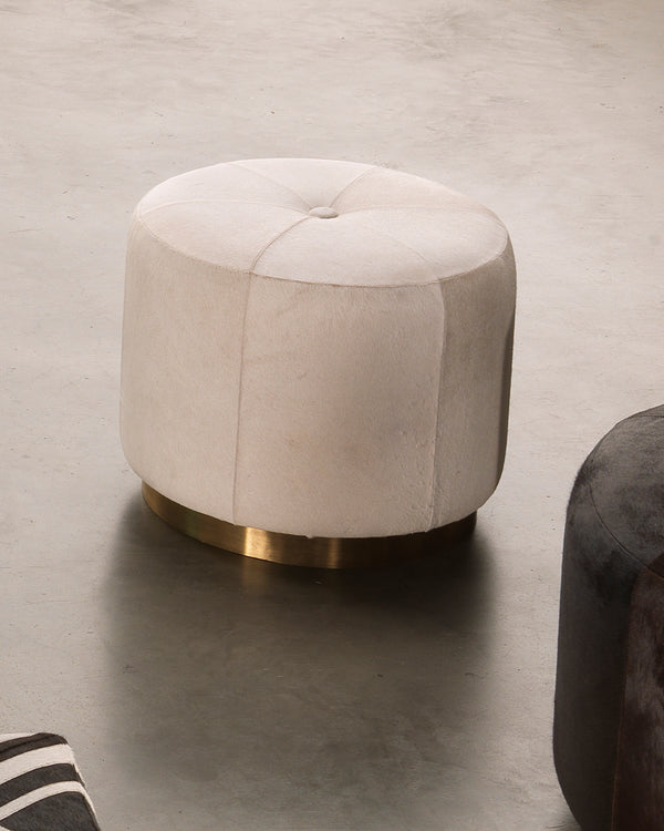 Thackeray Round Pouf White - Small