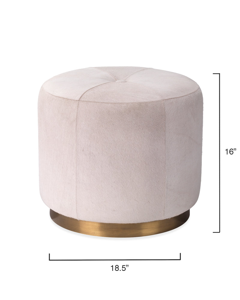 thackeray round pouf white - small