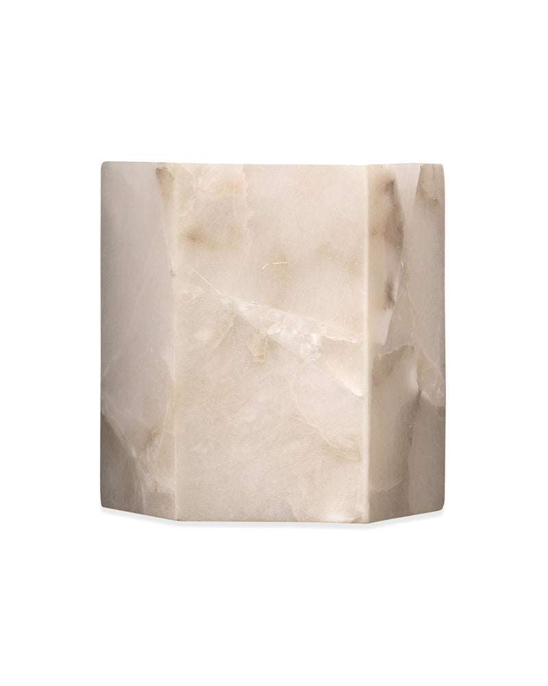 borealis hexagon wall sconce white