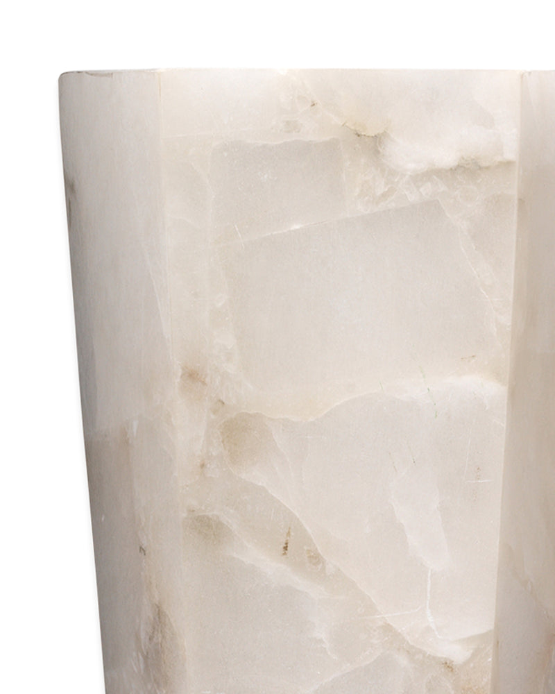 borealis tall hexagon sconce white