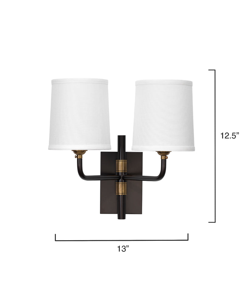 lawton double arm wall sconce