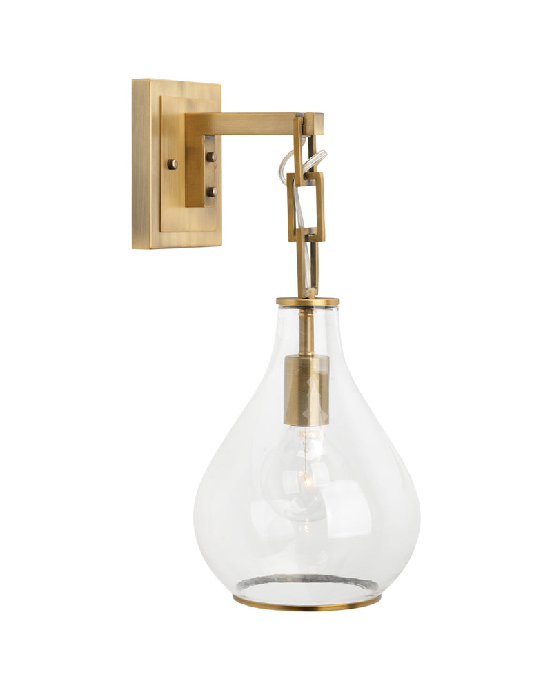 tear drop hanging wall sconce - brass